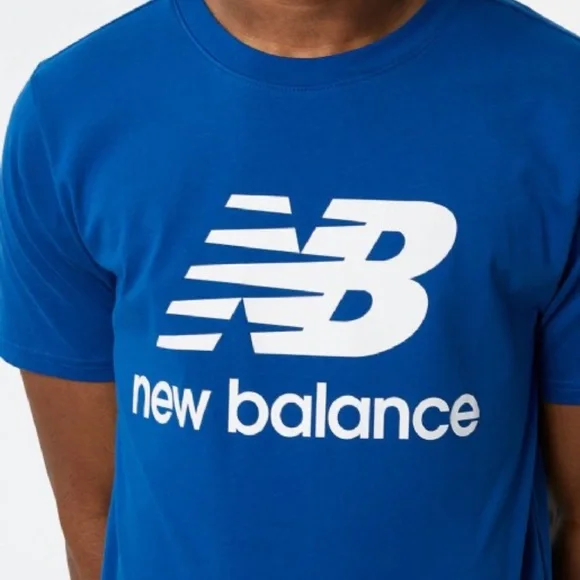 New Balance Men's NB Essentials Stacked Logo Short Sleeve - New With Tags - Picture 3 of 10